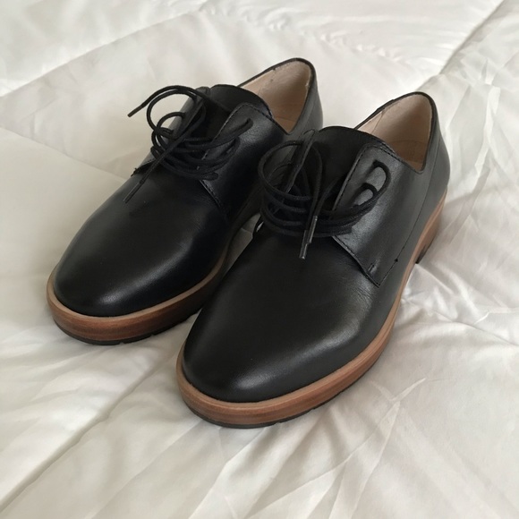 Pour La Victoire Black Leather Shoes Size 6 - Picture 3 of 8